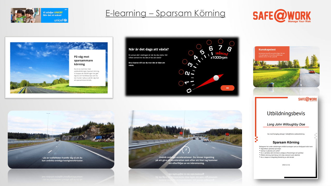 e-learning i Eco driving / Sparsam körning